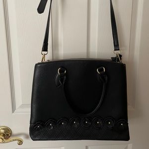 Floral Appliqué Tote Purse